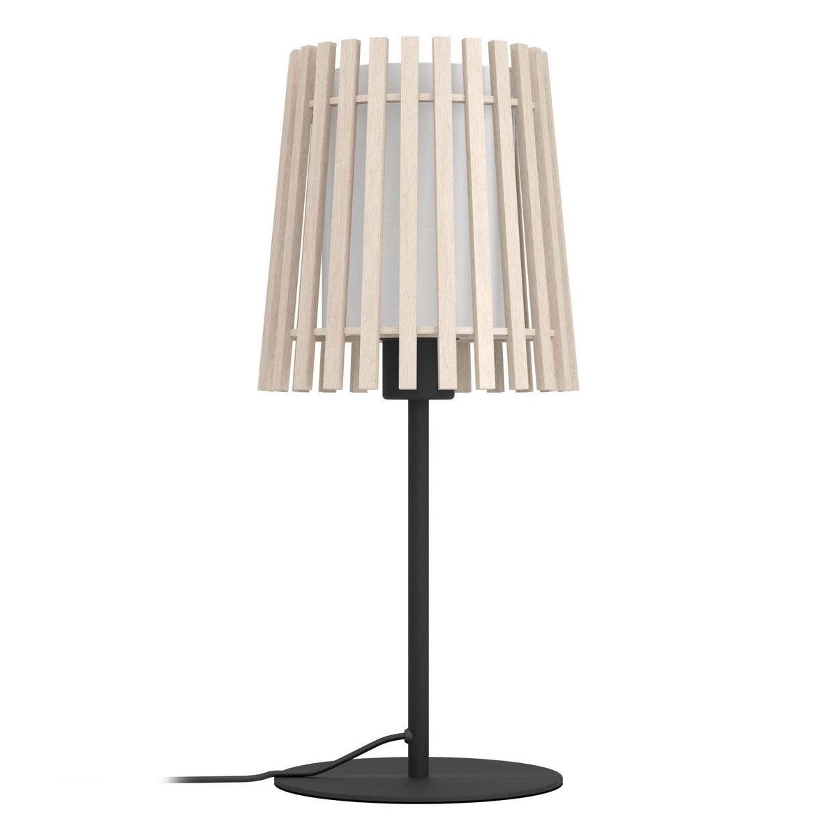 Fattoria Table Lamp with Wooden Slats and Inner Fabric Diffuser
