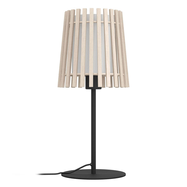 Fattoria Table Lamp with Wooden Slats and Inner Fabric Diffuser