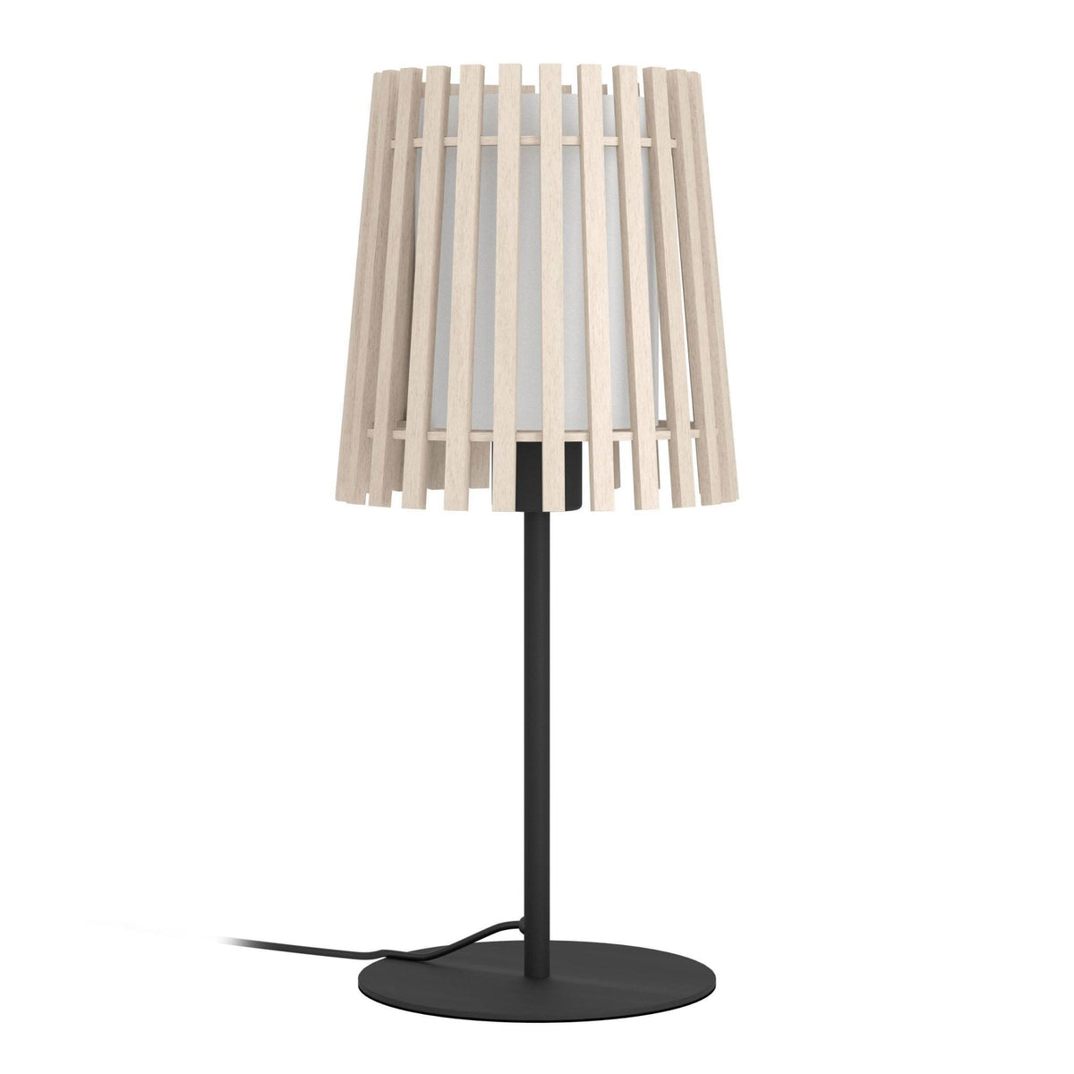 Fattoria Table Lamp with Wooden Slats and Inner Fabric Diffuser