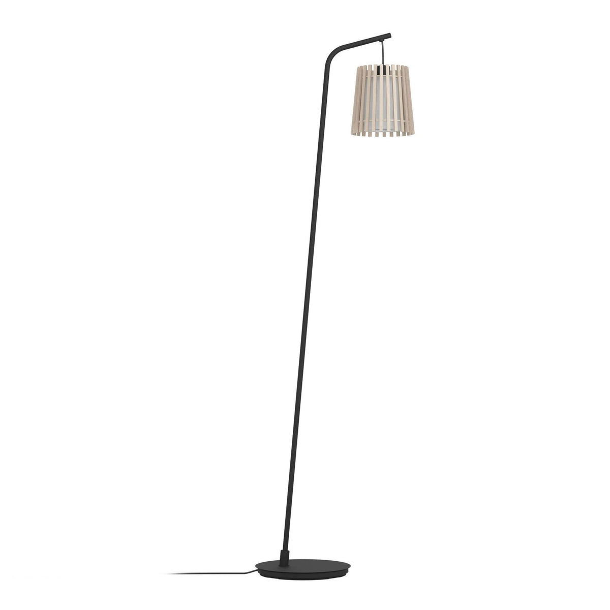 Fattoria Floor Lamp with Wooden Slats and Inner Fabric Diffuser