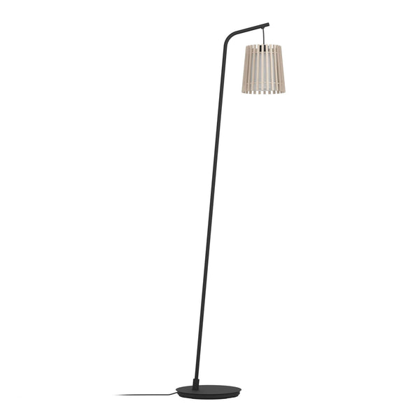 Fattoria Floor Lamp with Wooden Slats and Inner Fabric Diffuser