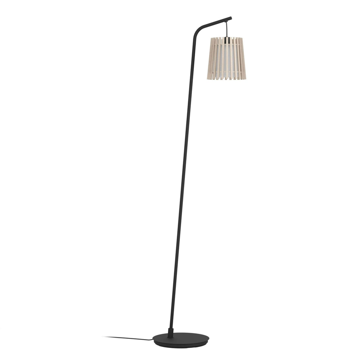Fattoria Floor Lamp with Wooden Slats and Inner Fabric Diffuser