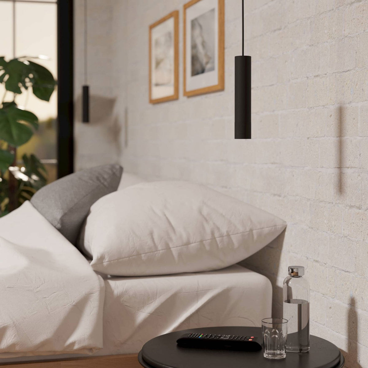 Almudaina Single Drop LED Pendant in Black