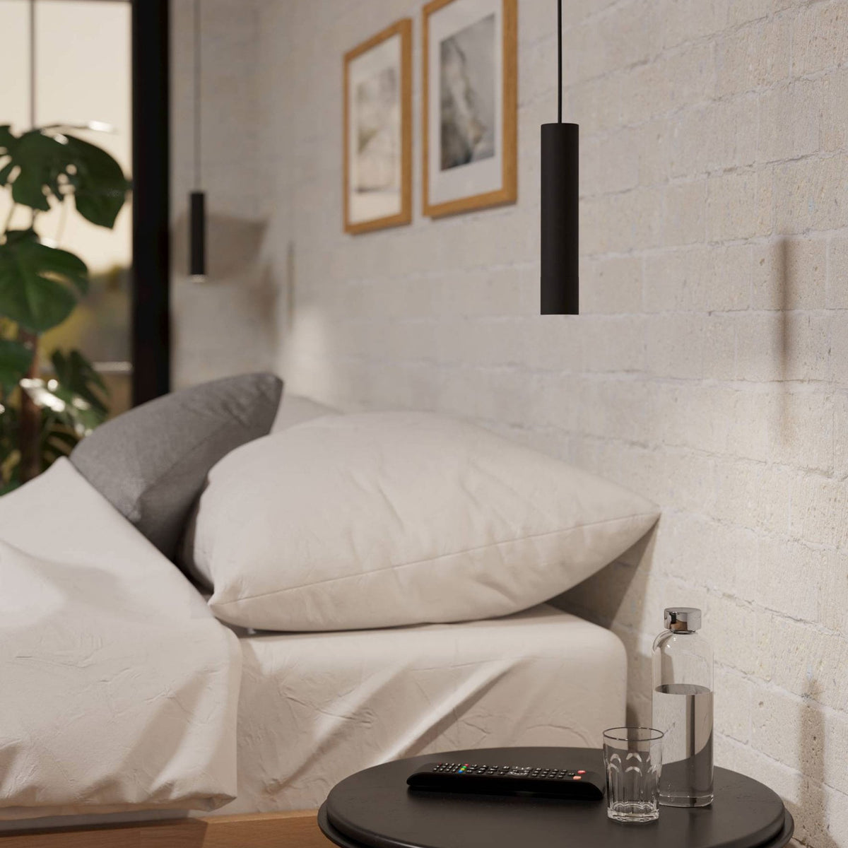 Almudaina Single Drop LED Pendant in Black