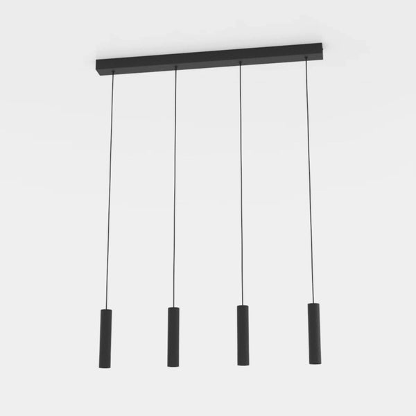 Almudaina Four Drop Linear LED Pendant in Black