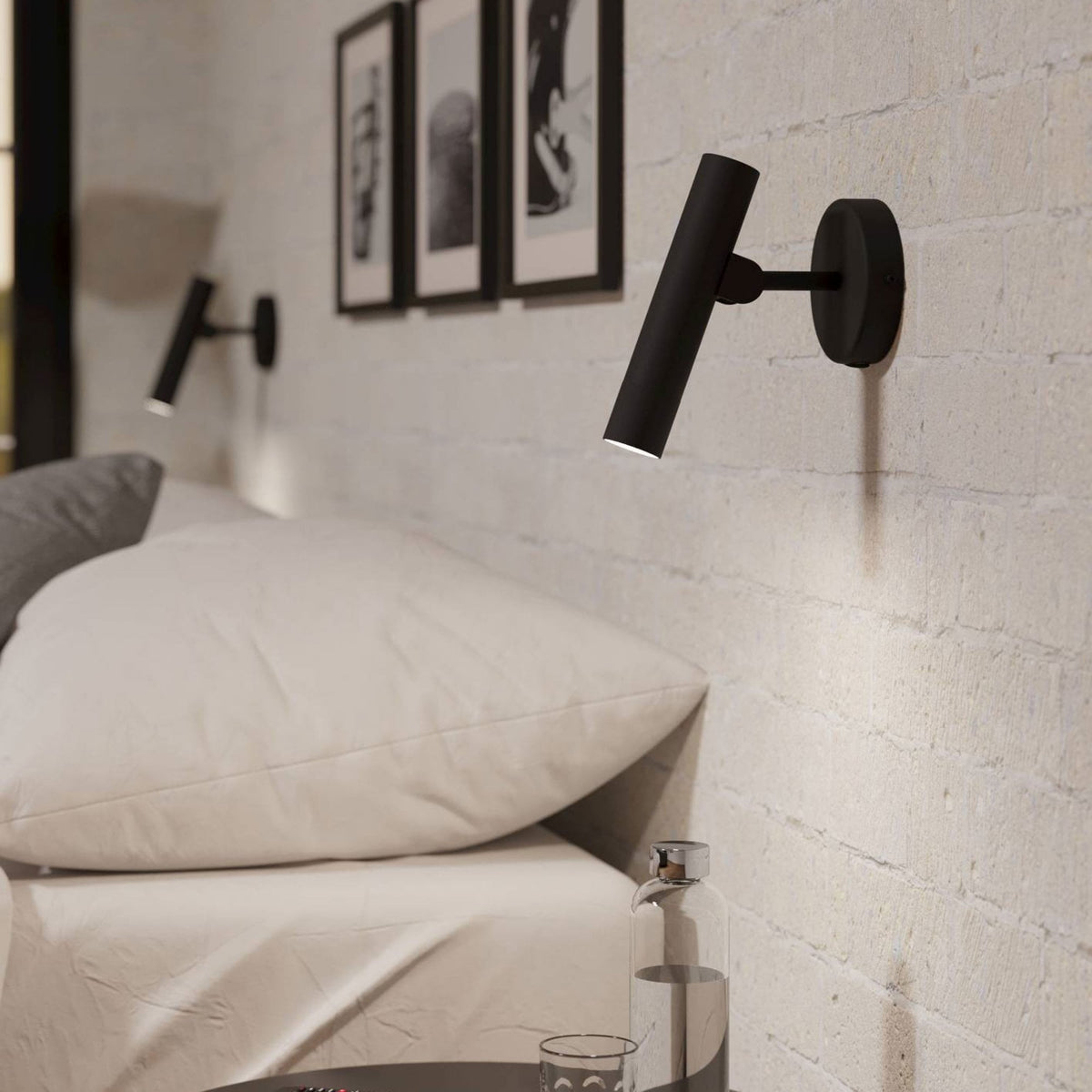 Almudaina Switched LED Wall Light in Black
