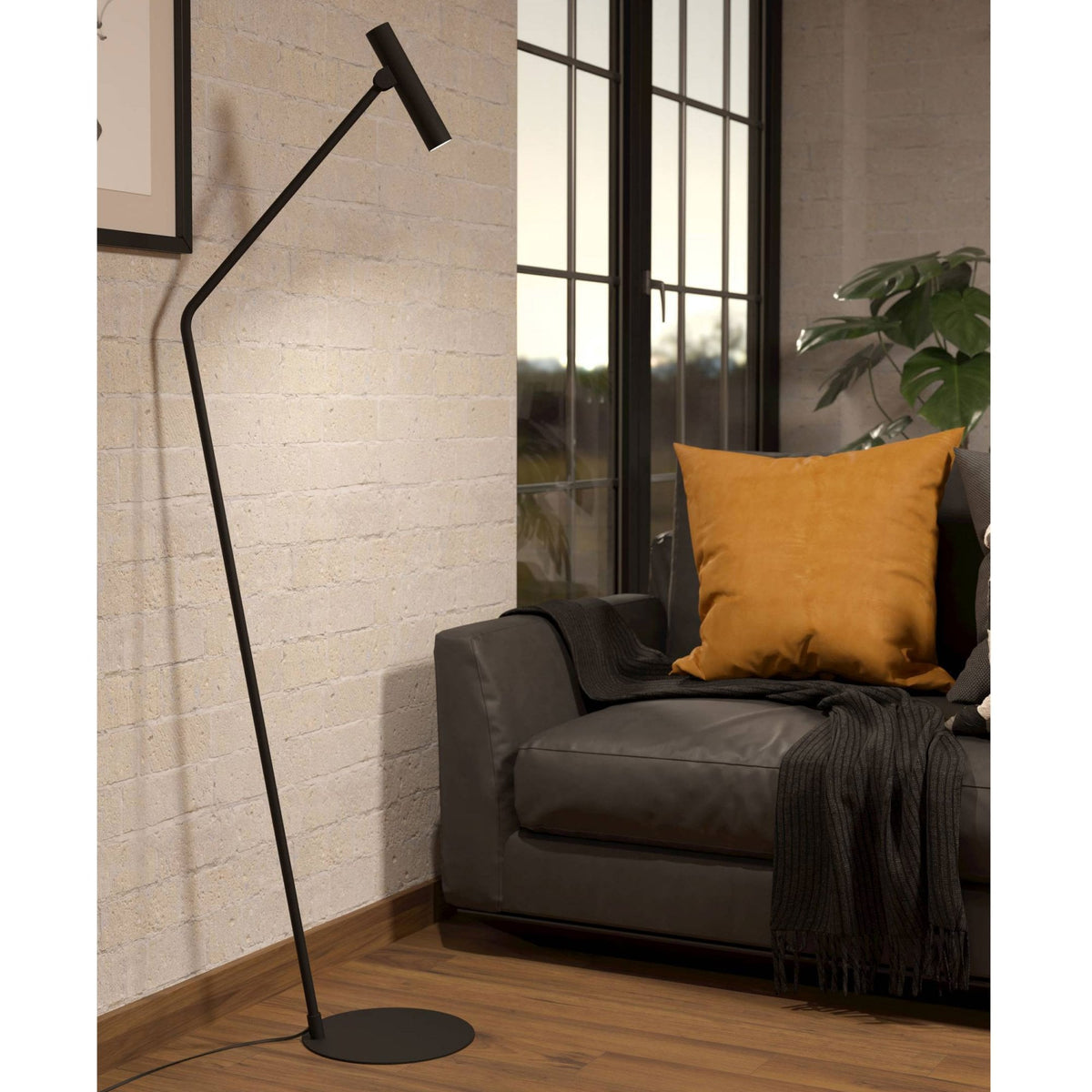 Almudaina LED Task Floor Lamp in Black
