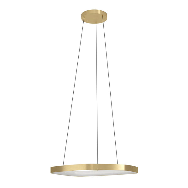 Vallerosa Dimmable LED Pendant in Brushed Brass with White Diffuser