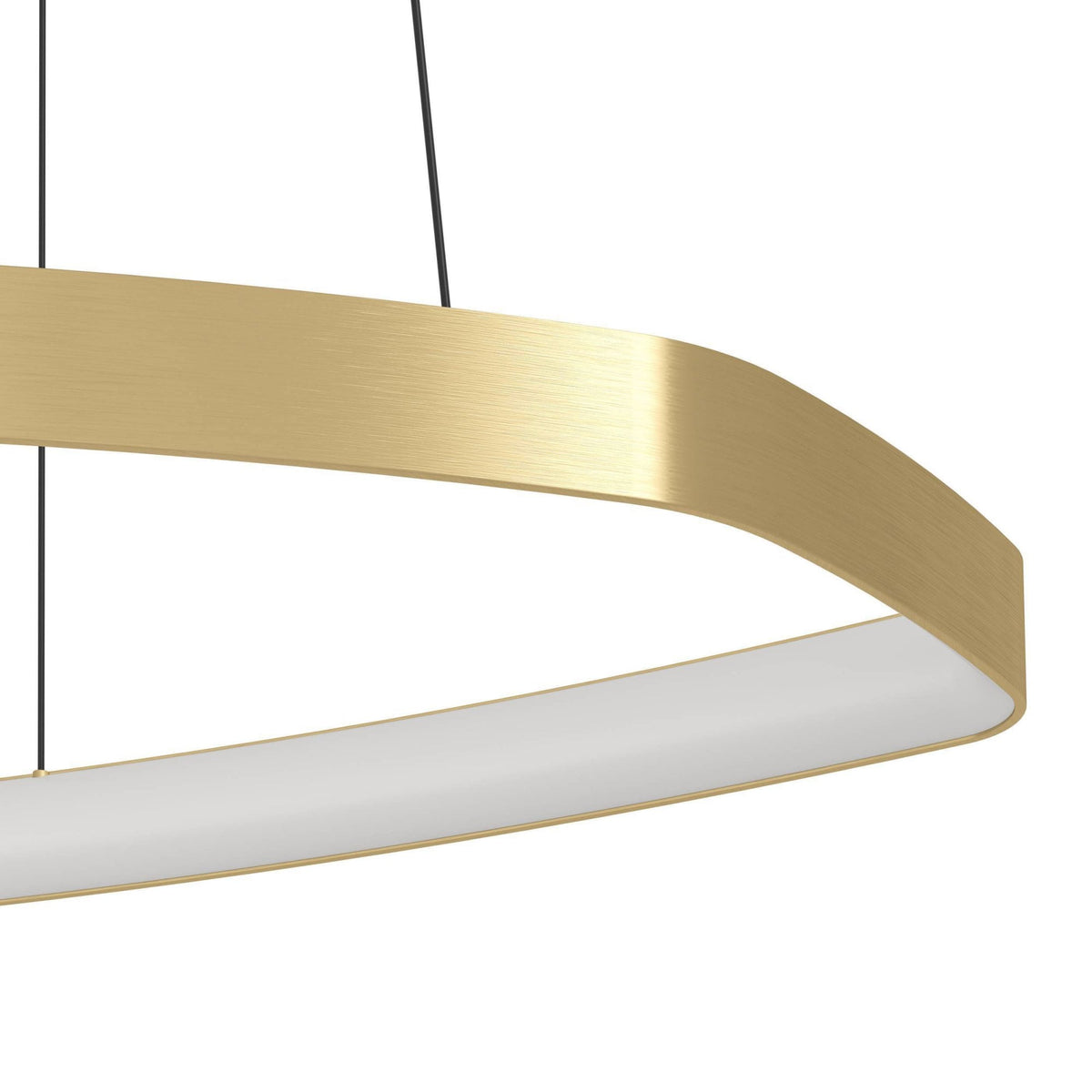 Vallerosa Dimmable LED Pendant in Brushed Brass with White Diffuser