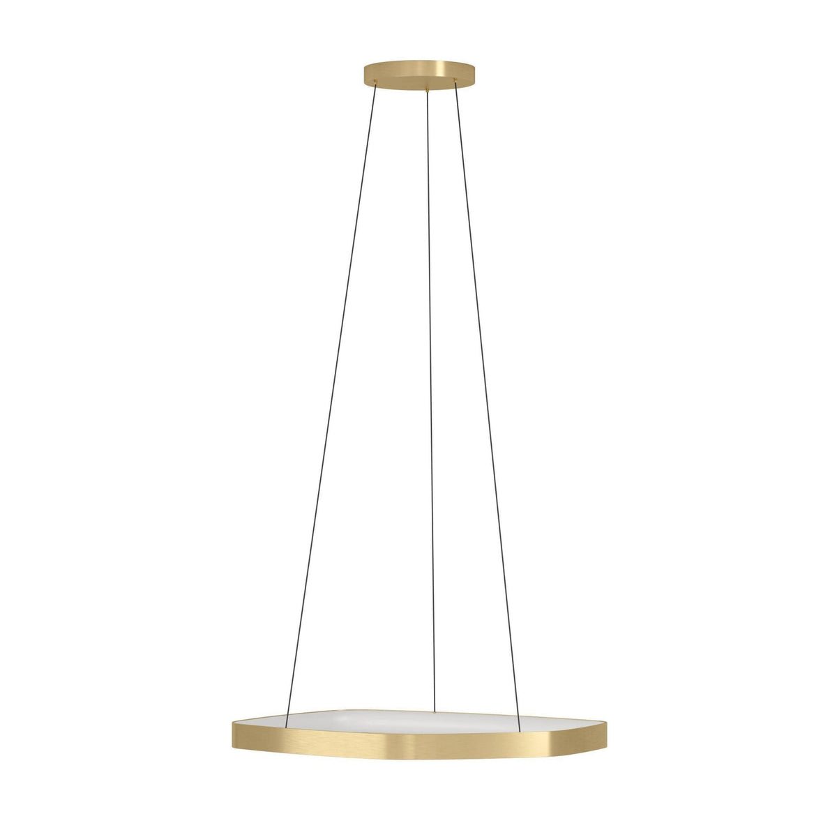 Vallerosa Dimmable LED Pendant in Brushed Brass with White Diffuser