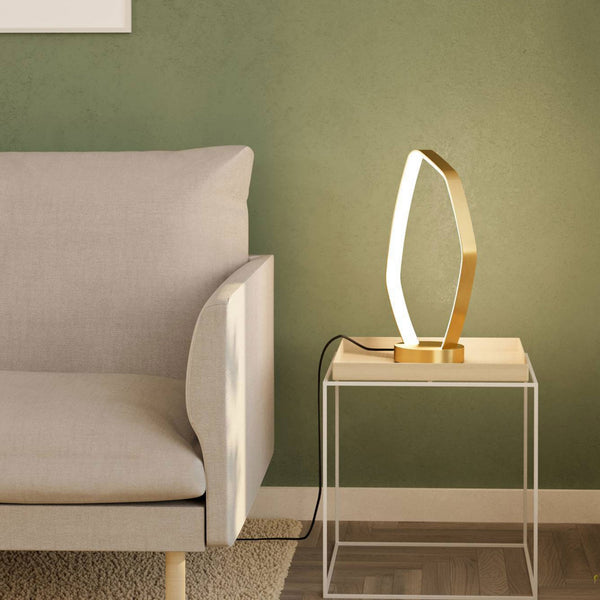 Vallerosa LED Table Lamp in Brushed Brass with White Diffuser