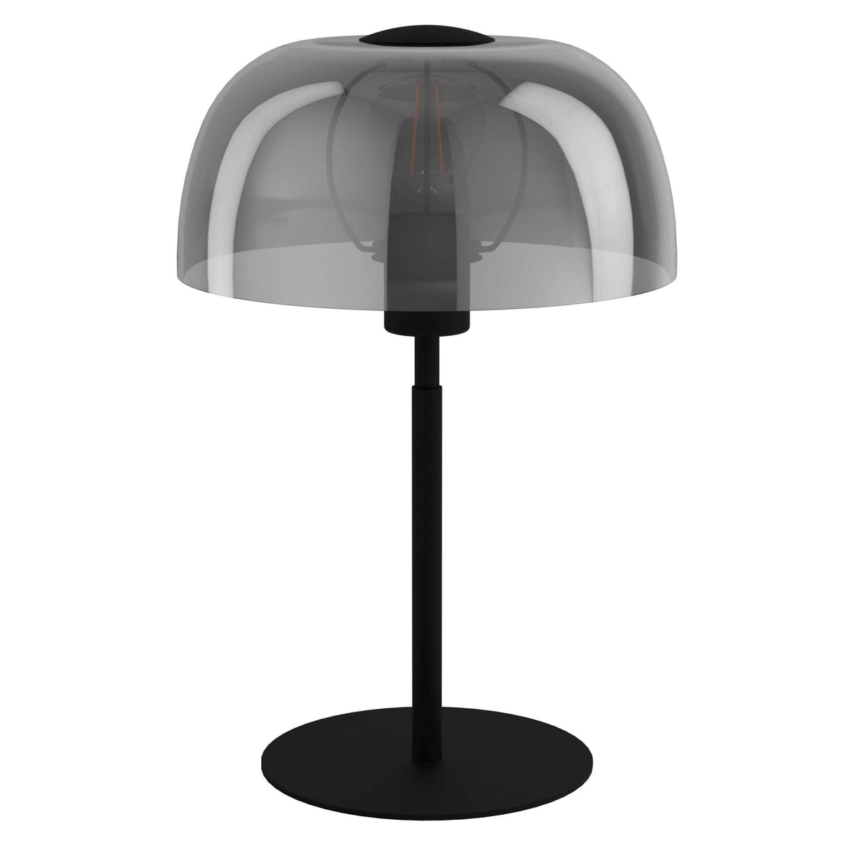 Solo 2 Table Lamp in Black with Vaporized Black Glass Shade
