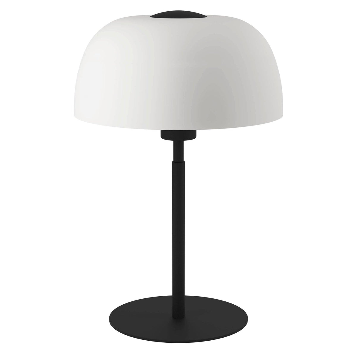 Solo 2 Table Lamp in Black with Etched White Glass Shade