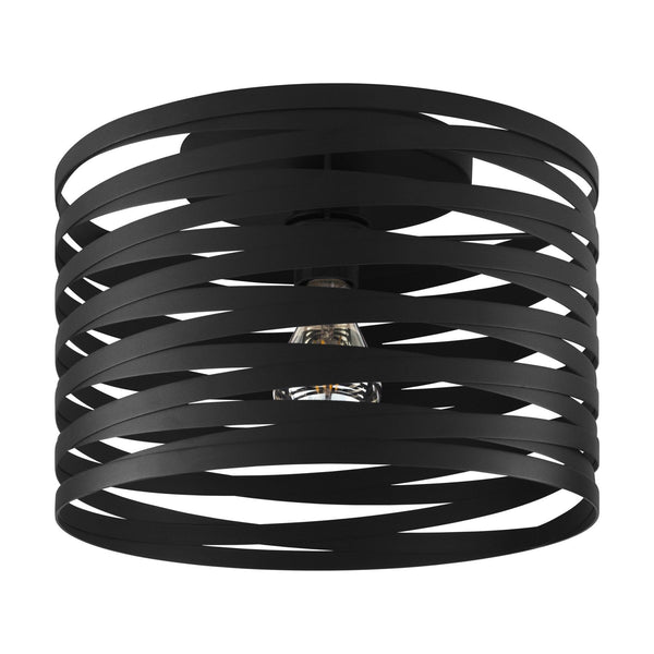 Cremella 370mm Spiral Style Black Ceiling Light