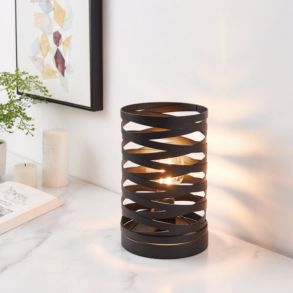 Cremella Spiral Style Black Table Lamp