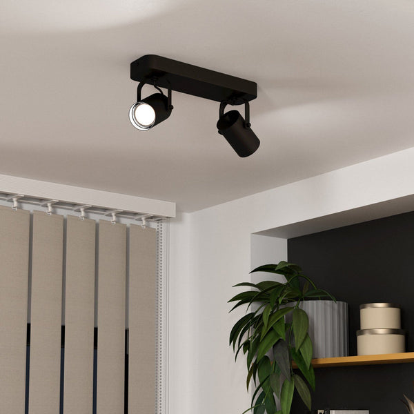 Sorego Twin Lamp Adjustable Spotlight in Black