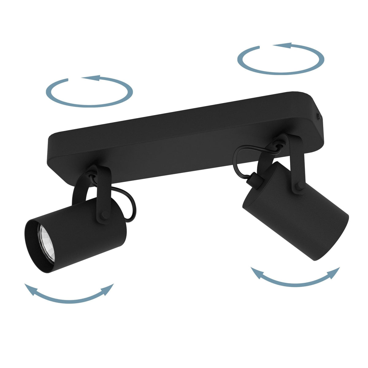 Sorego Twin Lamp Adjustable Spotlight in Black