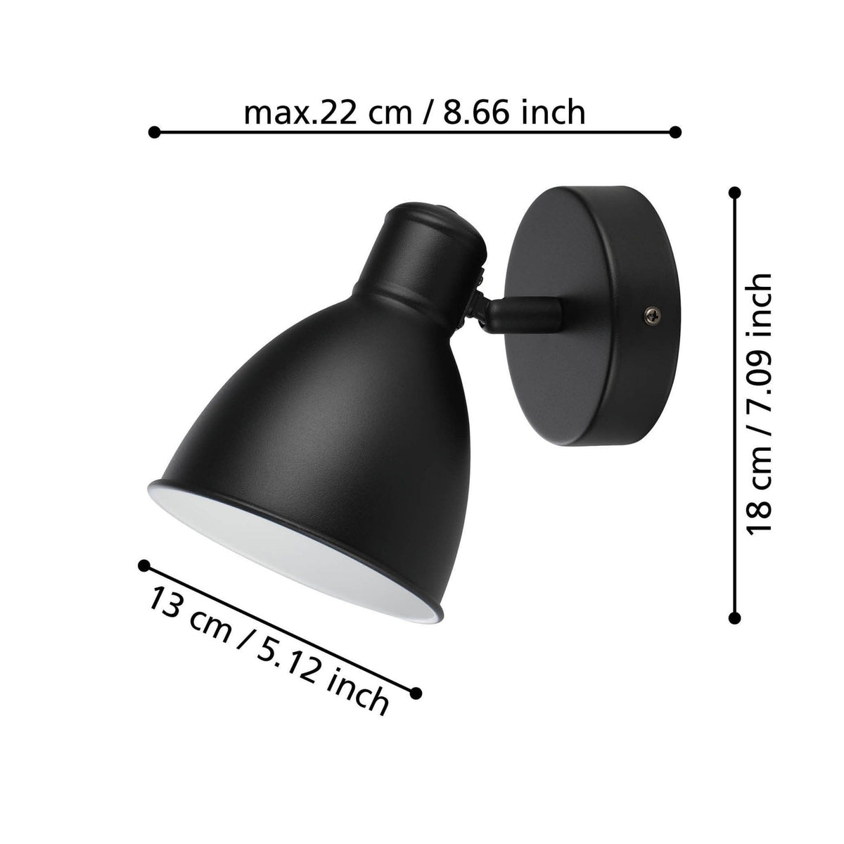 San Peri 1 IP44 Adjustable Bathroom Spotlight in Black