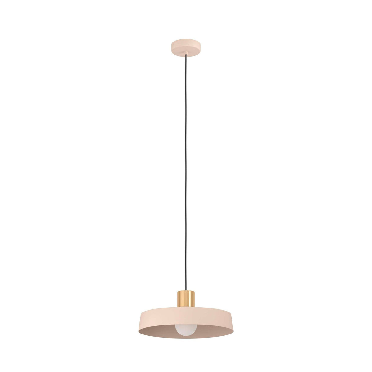 Valdiola Single Drop Pendant in a Sand Coloured Finish with Brushed Brass Detail