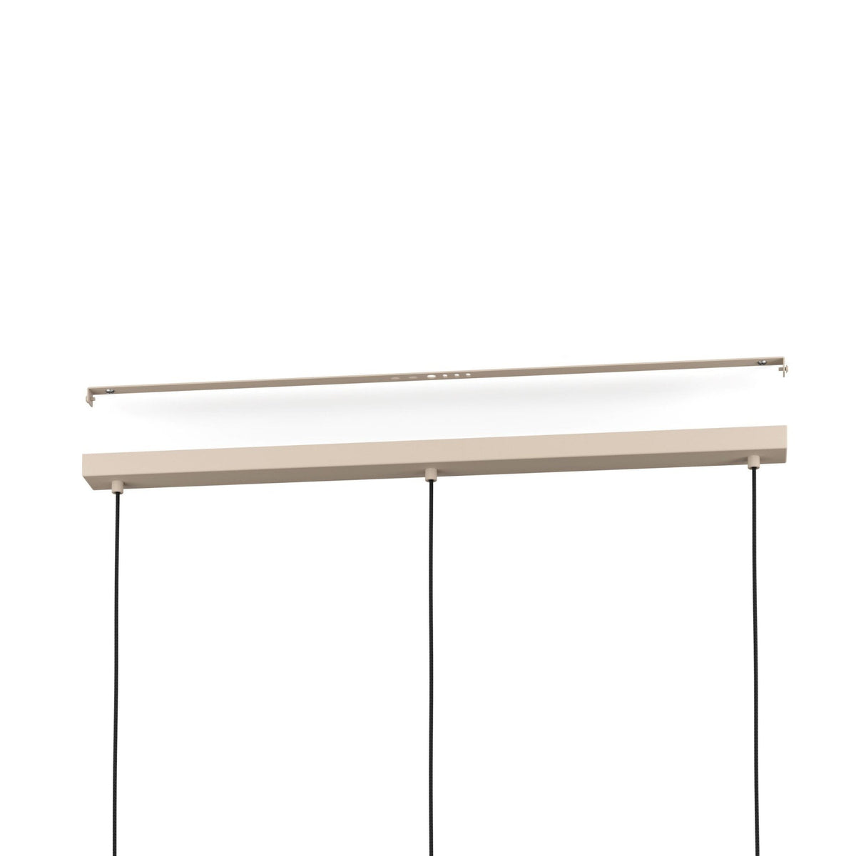 Valdiola Triple Drop Linear Pendant in a Sand Coloured Finish with Brushed Brass Detail