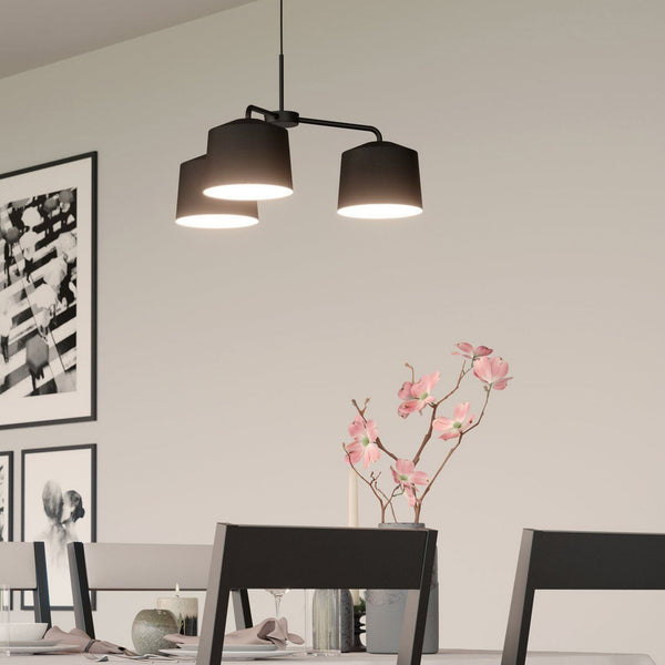 Caguanes Three Lamp Single Pendant in Black