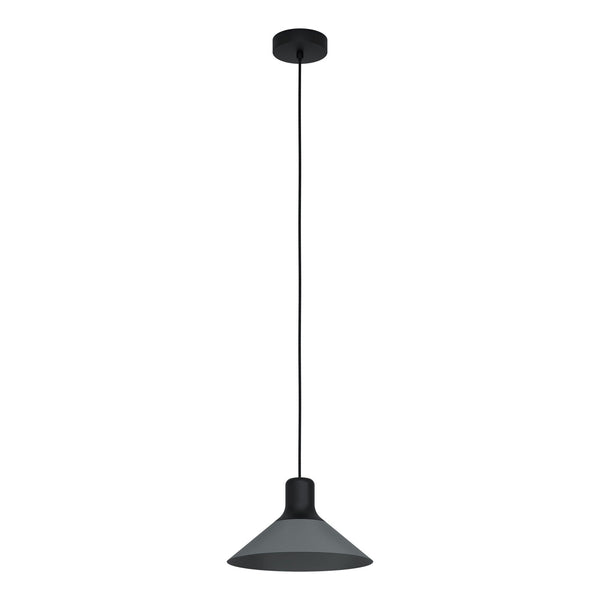Abreosa Single Drop Pendant in Umbra Grey with Black Detailing