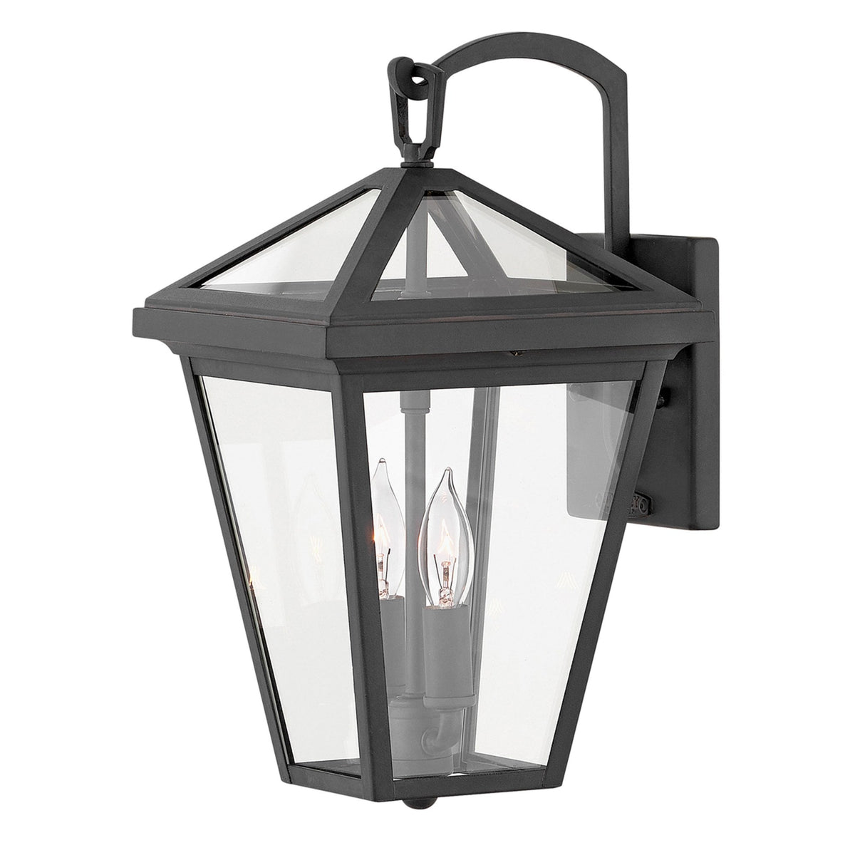 Alford Place IP44 Two Lamp Small Wall Lantern in Museum Black