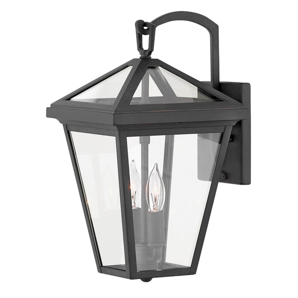 Alford Place IP44 Two Lamp Small Wall Lantern in Museum Black