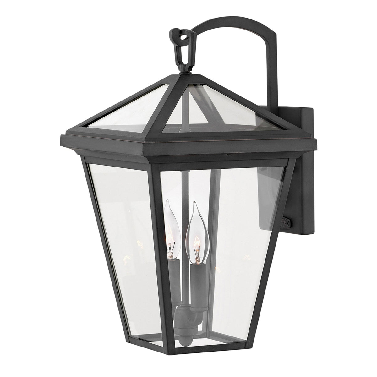 Alford Place IP44 Two Lamp Medium Wall Lantern in Museum Black