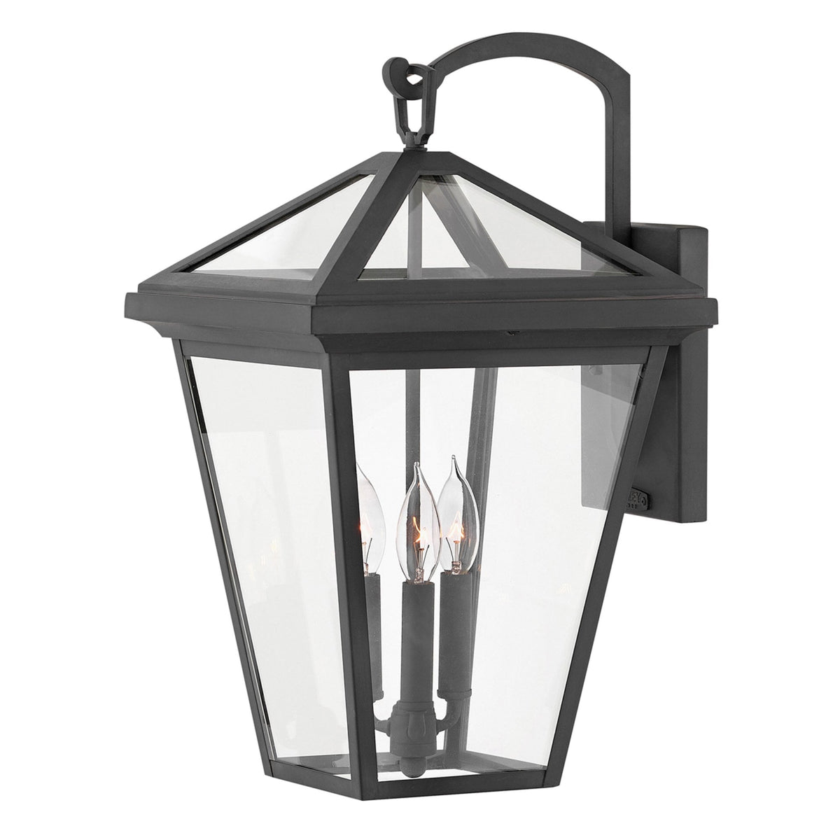 Alford Place IP44 Three Lamp Large Wall Lantern in Museum Black