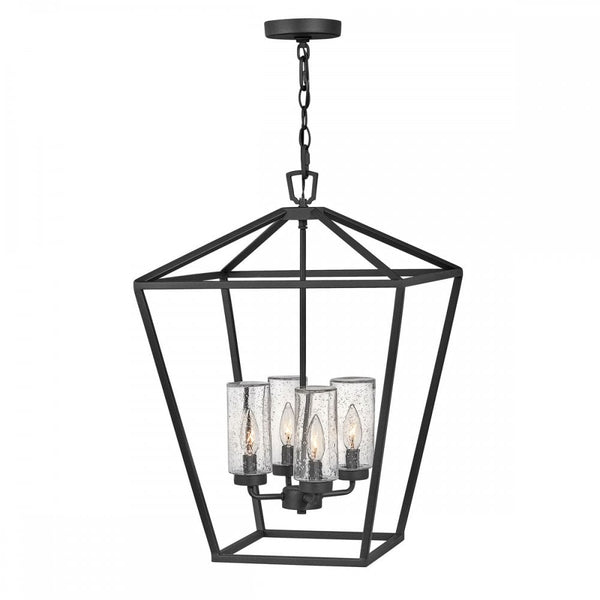 Alford Place IP44 Four Lamp Indoor or Outdoor Pendant in Museum Black