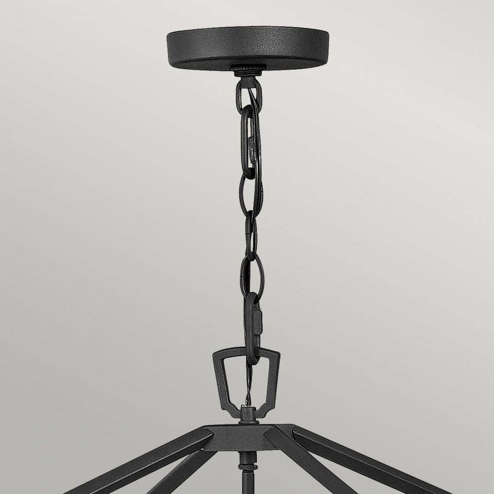 Alford Place IP44 Four Lamp Indoor or Outdoor Pendant in Museum Black