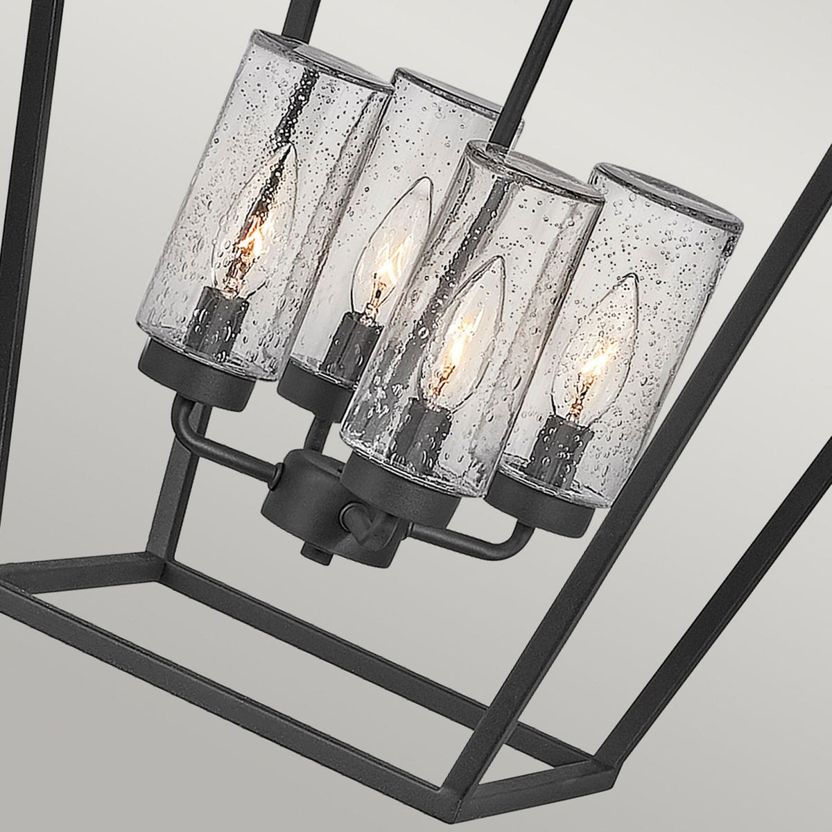 Alford Place IP44 Four Lamp Indoor or Outdoor Pendant in Museum Black