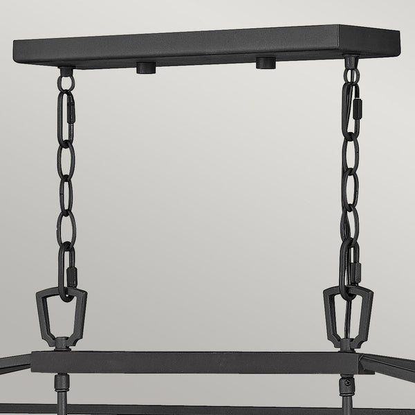 Alford Place IP44 Six Lamp Indoor or Outdoor Linear Pendant in Museum Black