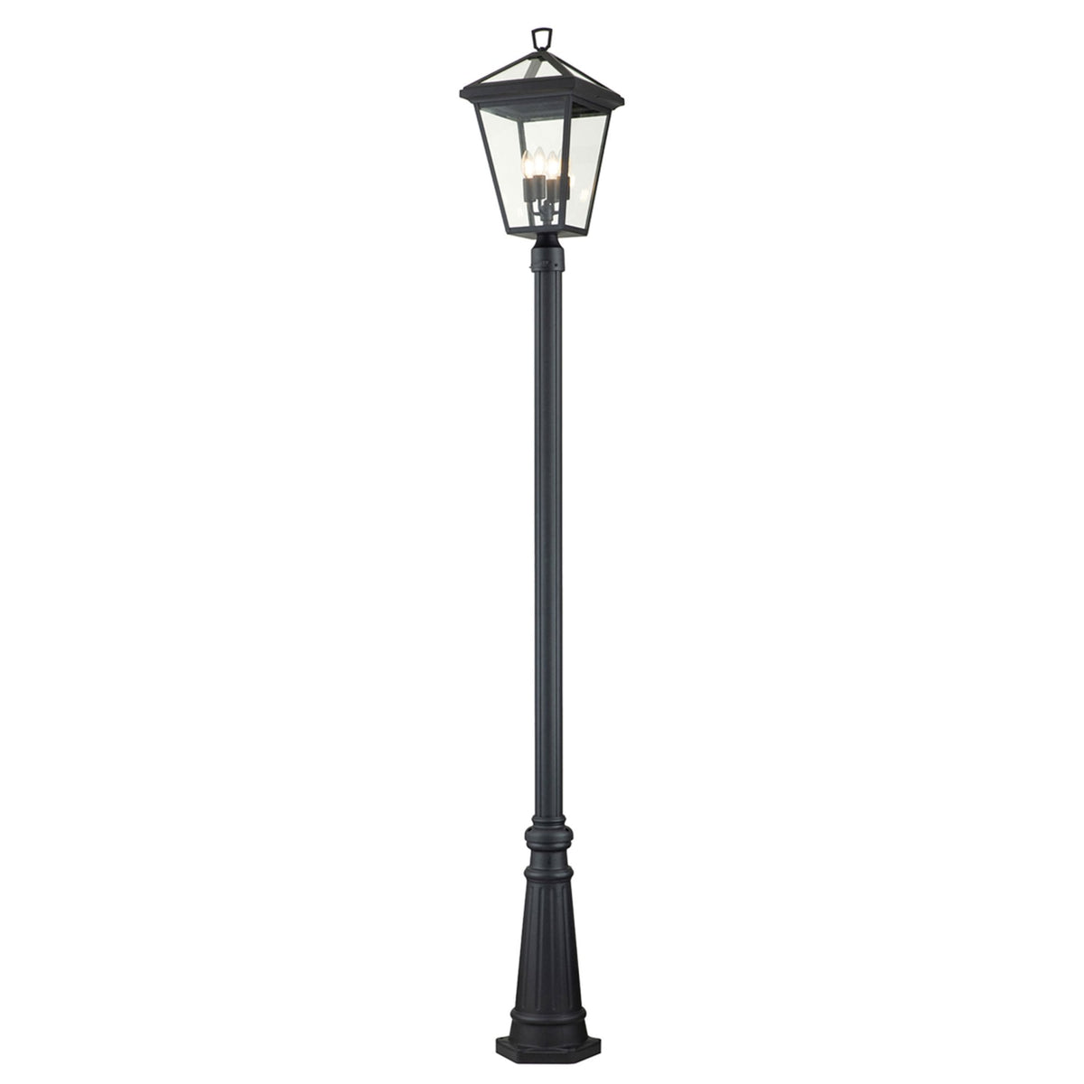 Alford Place IP44 Four Light Lamp Post in Museum Black