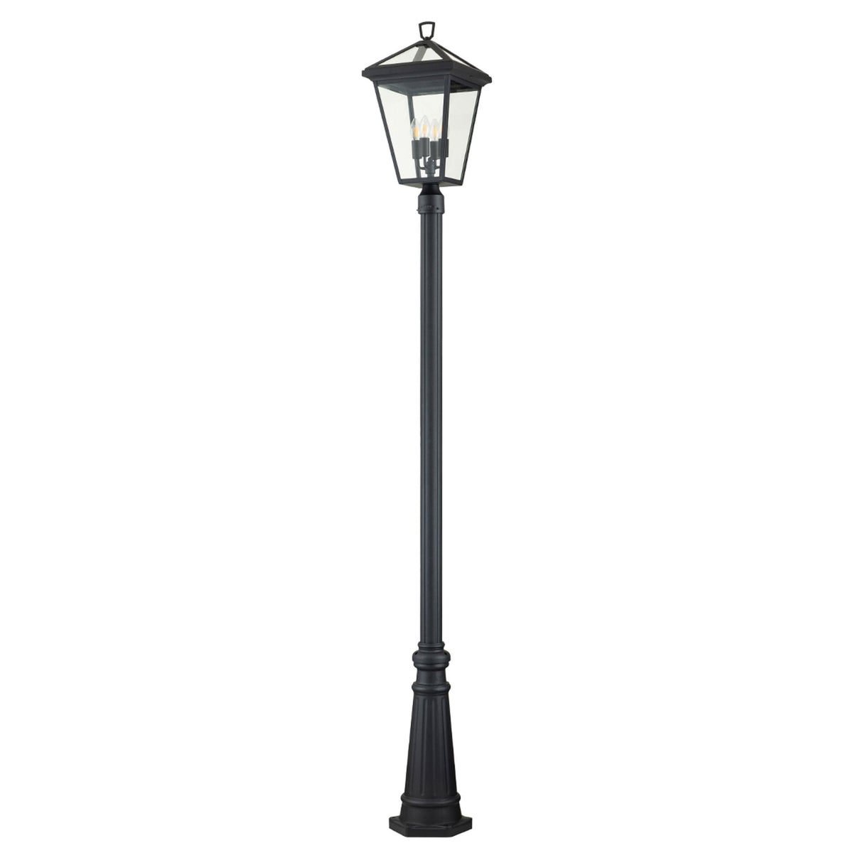 Alford Place IP44 Four Light Lamp Post in Museum Black