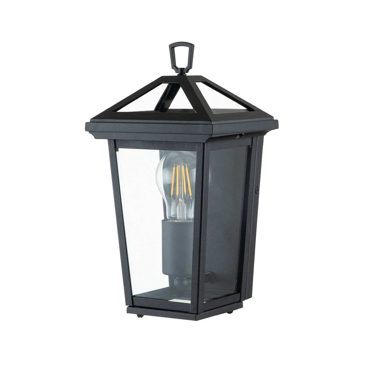 Alford Place IP44 Single Lamp Half Wall Lantern in Museum Black