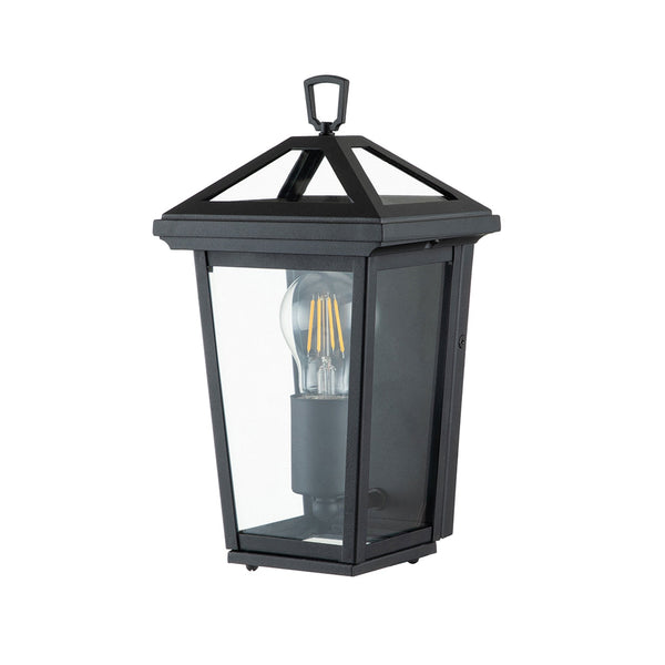 Alford Place IP44 Single Lamp Half Wall Lantern in Museum Black