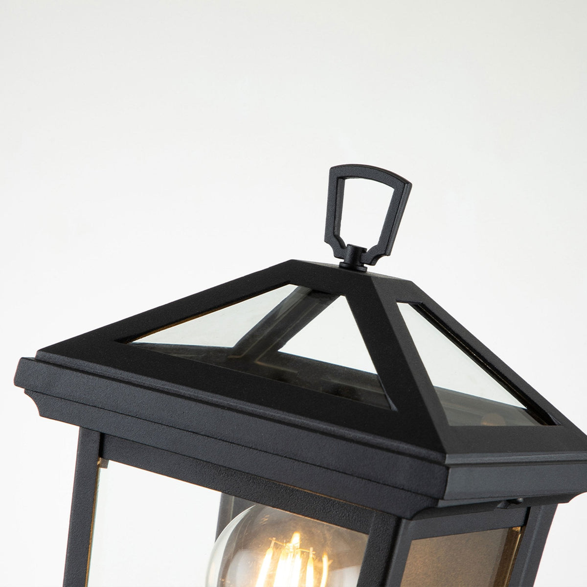 Alford Place IP44 Single Lamp Half Wall Lantern in Museum Black