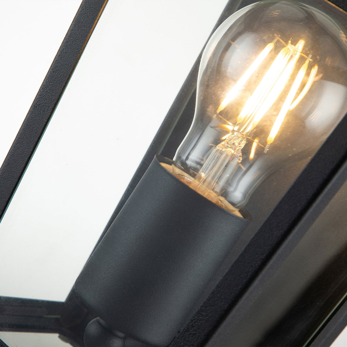 Alford Place IP44 Single Lamp Half Wall Lantern in Museum Black