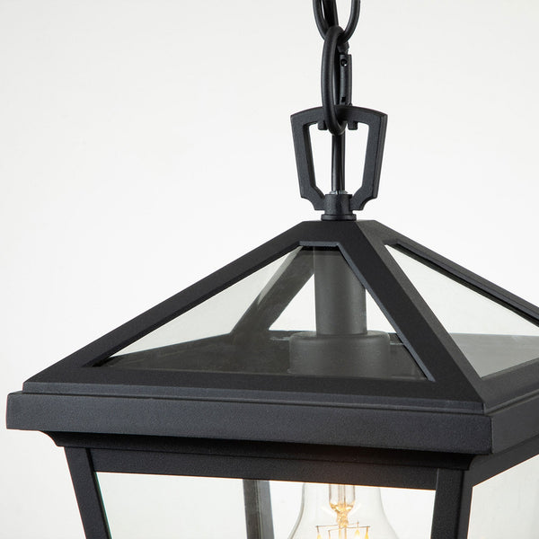 Alford Place Small IP44 Single Lamp Outdoor Pendant in Museum Black