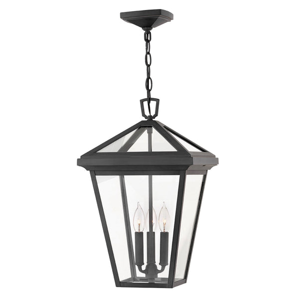 Alford Place Large IP44 Triple Lamp Outdoor Pendant in Museum Black