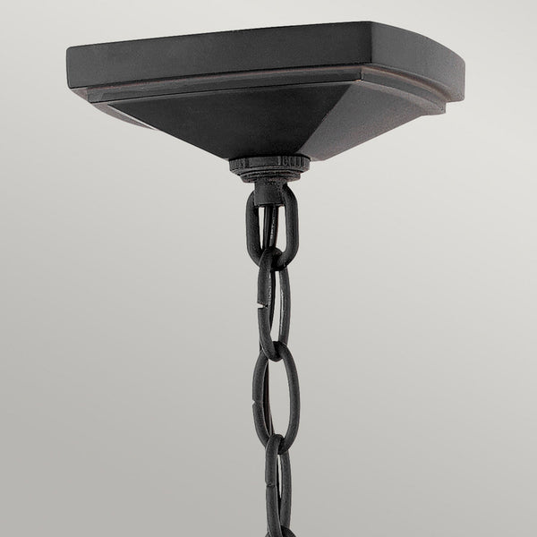 Alford Place Large IP44 Triple Lamp Outdoor Pendant in Museum Black
