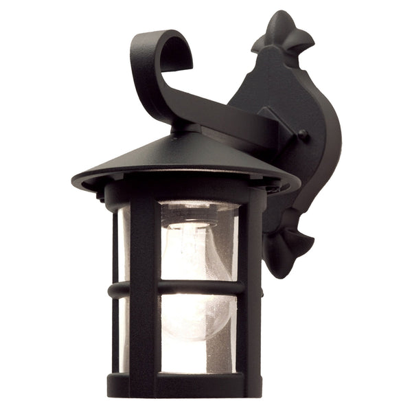 Hereford 1 Exterior IP43 Wall Down Lantern in Black