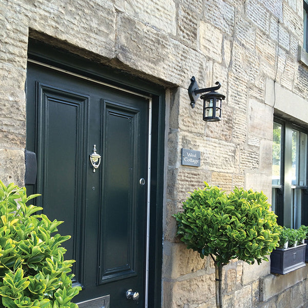 Hereford 1 Exterior IP43 Wall Down Lantern in Black