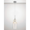 Mia White & Chrome Pendant With Clear Glass Shade