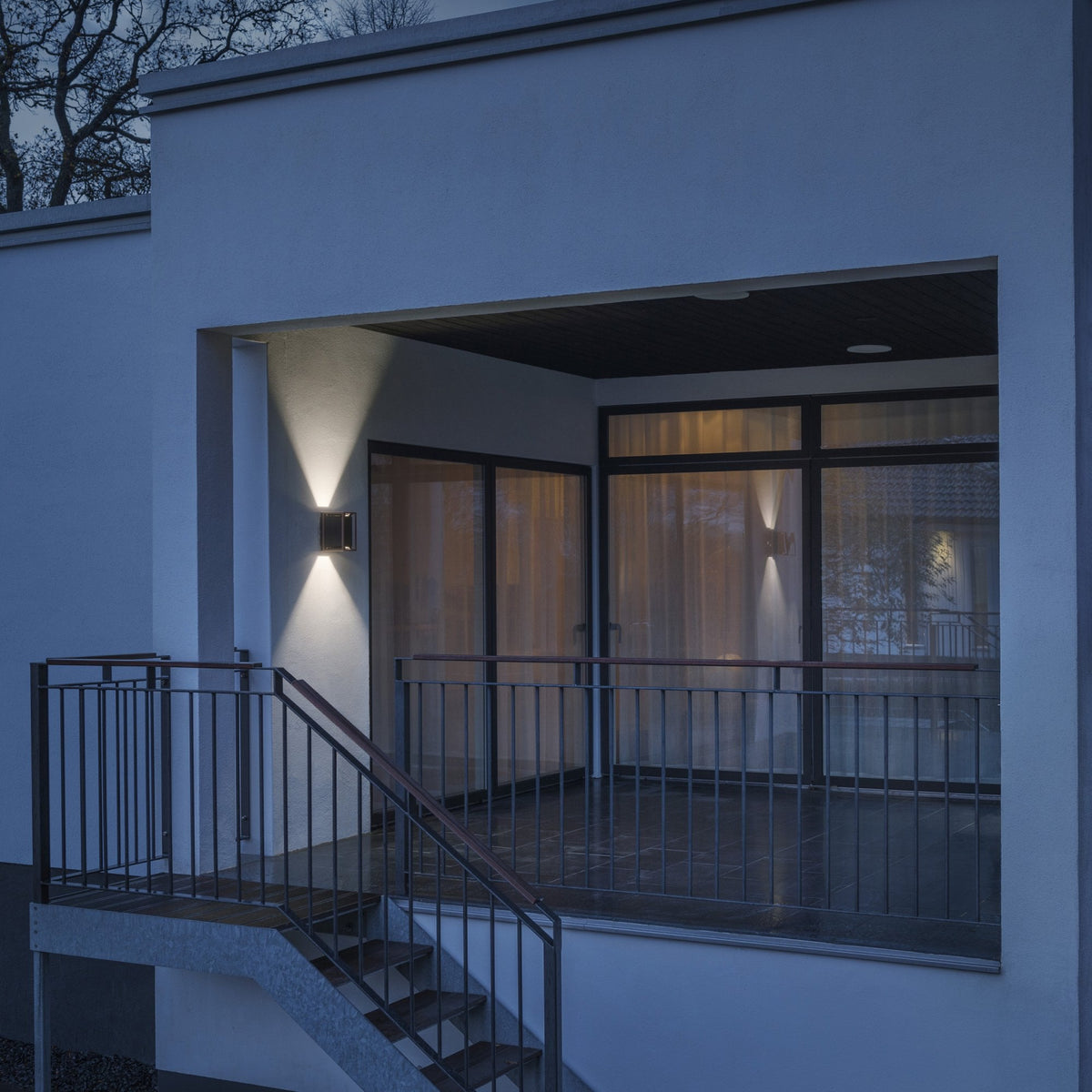 Vale IP44 Twin Adjustable Beam 10w LED Wall Light in Black and Copper