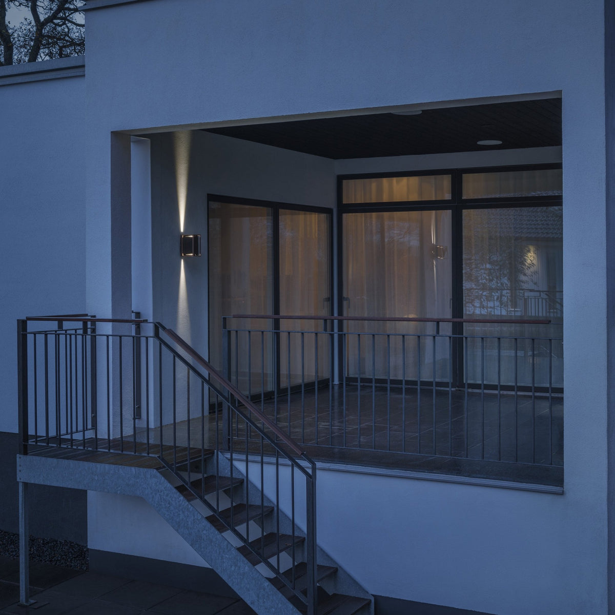 Vale IP44 Twin Adjustable Beam 10w LED Wall Light in Black and Copper