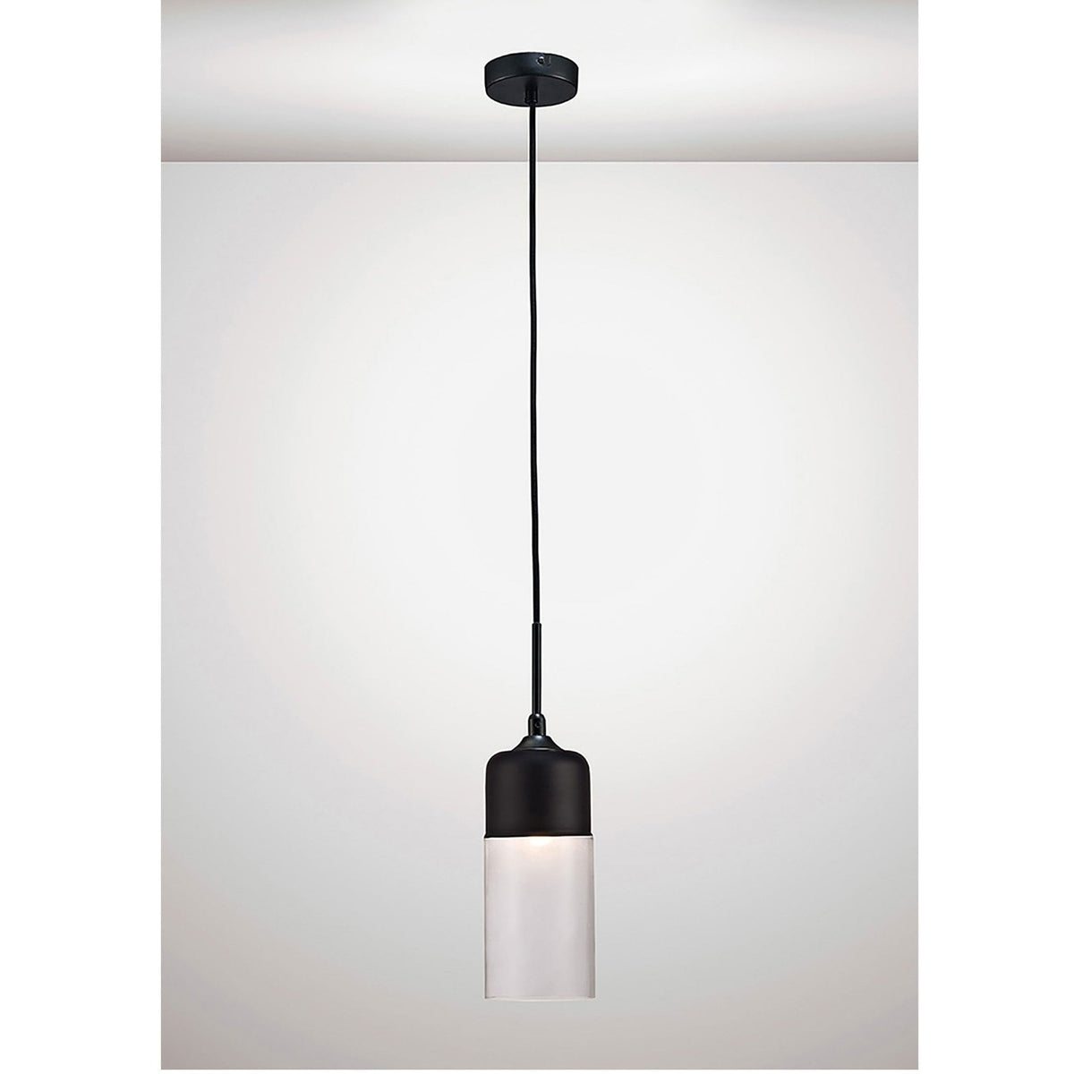 Mia Black Pendant With Clear Glass Shade