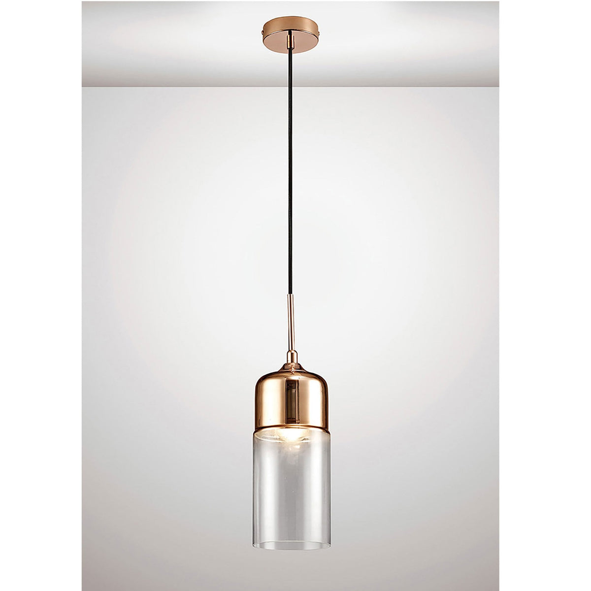 Mia Copper Pendant With Clear Glass Shade